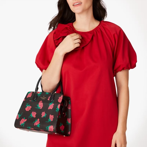 NWT💃Kate Spade Bundle Madison Rose Toss Printed Medium Satchel and Wallet Set - Picture 9 of 10